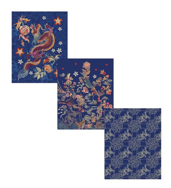 Set of towels corrugated blue Year of the Dragon 160/m2 size 45x60 -3 pcs
