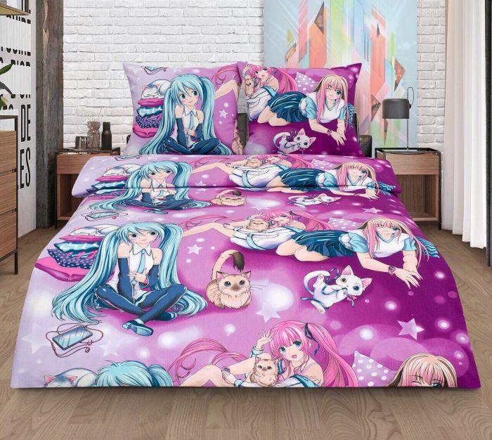 Bedding calico 1.5sp Children's drawings Anime mil