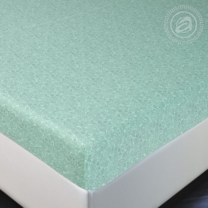 Rubberized knitted sheet Ajur green