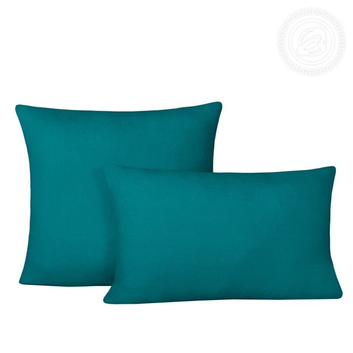 Turquoise knitted pillowcases