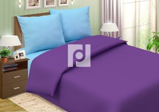 Poplin bed linen Blueberry with cream 1.5 sleep