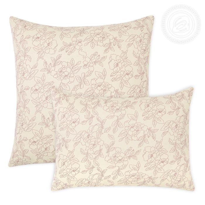 Beige Flowers knitted pillowcases