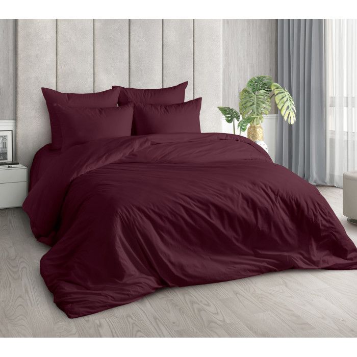 Single-color poplin - Bordeaux |Cotton poplin