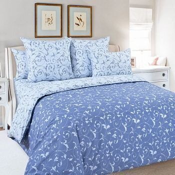 Wholesale percale bed linen Gabriel blue 1.5sp