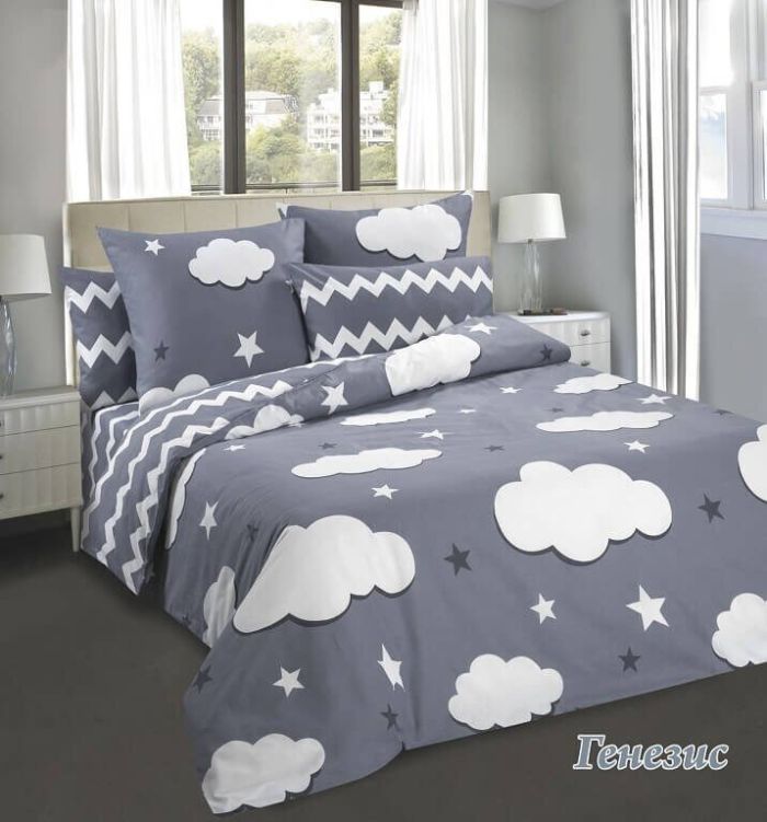 Linen calico bedding Genesis gray Trade 1,5 sp