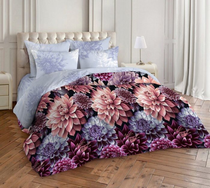 Bed linen poplin Dahlias Mil 1,5 sp.