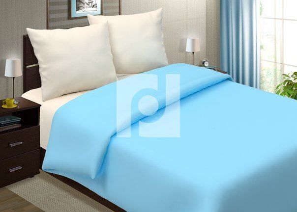 Bedding poplin Blue (sheet champagne) 1,5 sp