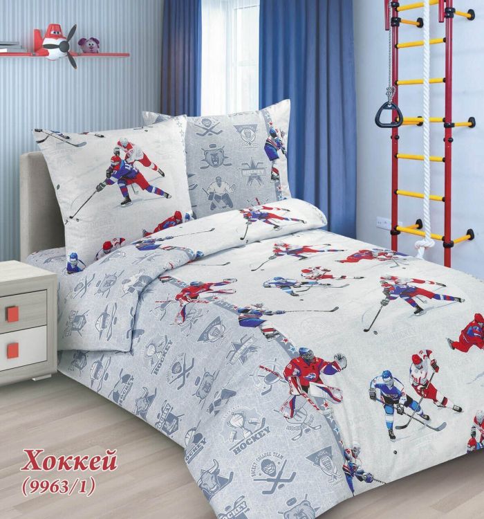 Bedding calico 1,5sp Children's drawings Hockey TD