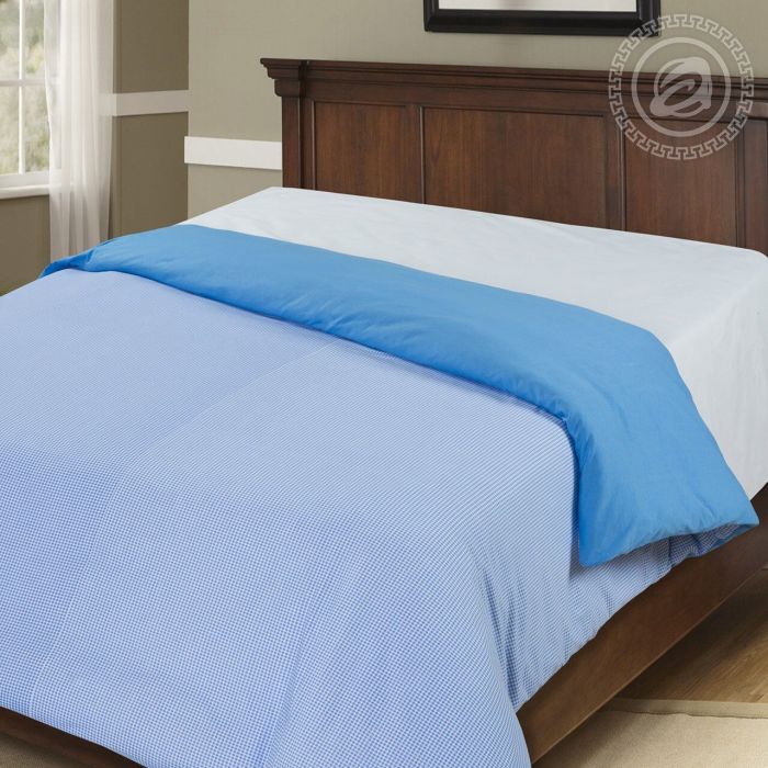 Duvet Coverlet knitted with zipper Cage blue