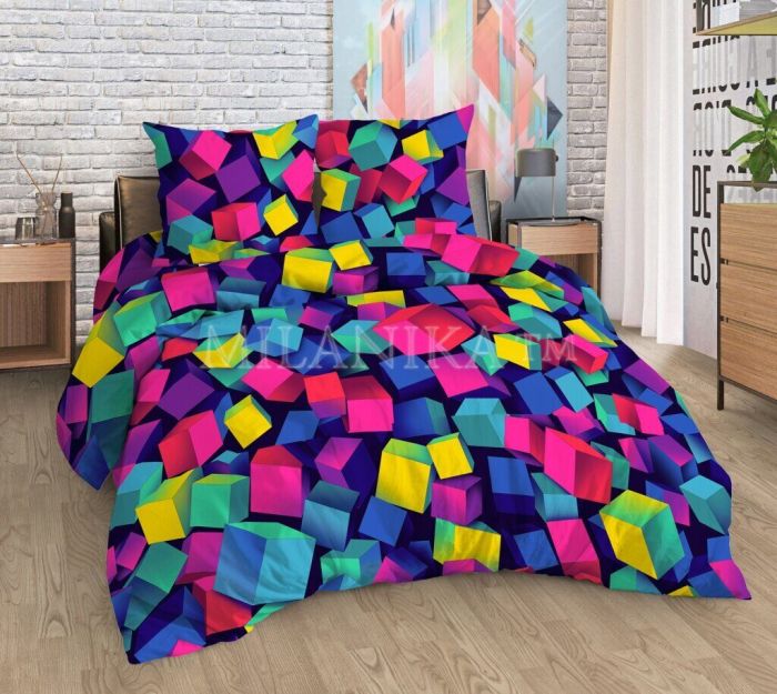 Bedding calico 1.5sp Children's patterns Cube Mil