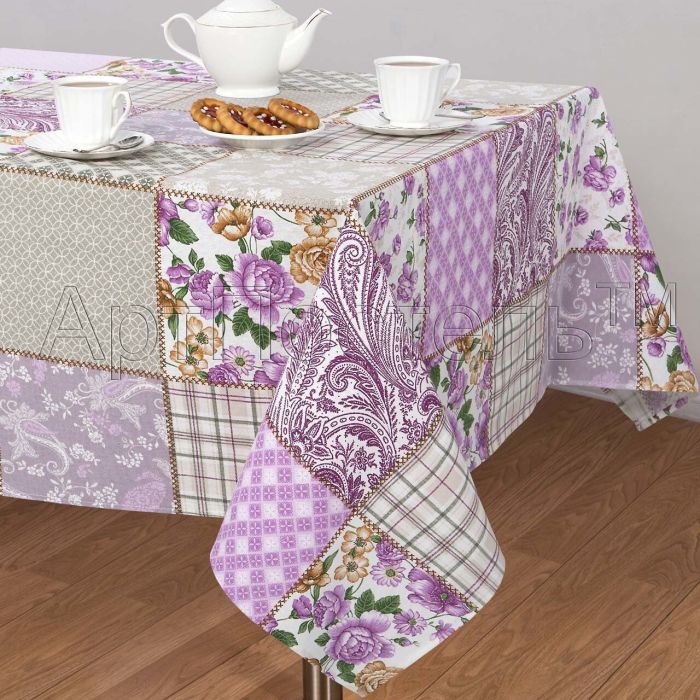 Patchwork corduroy tablecloth