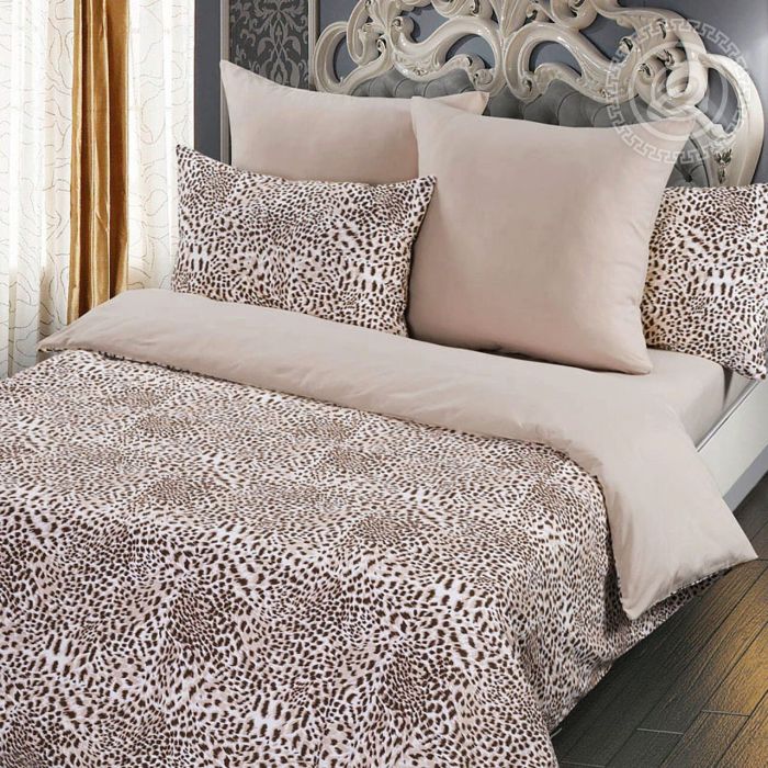 Leopard knitted duvet cover with zipper