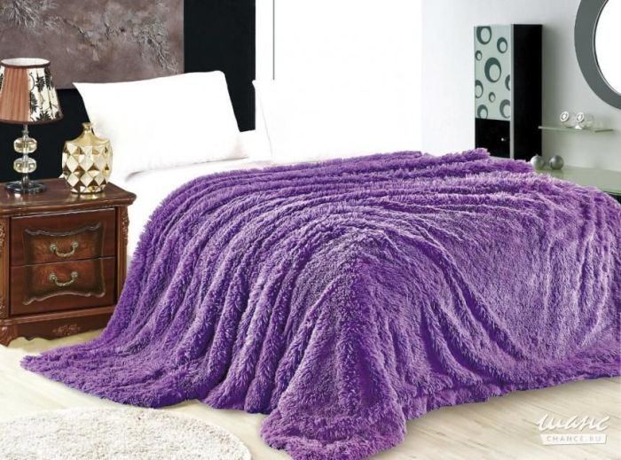 Wholesale faux fur blankets Purple