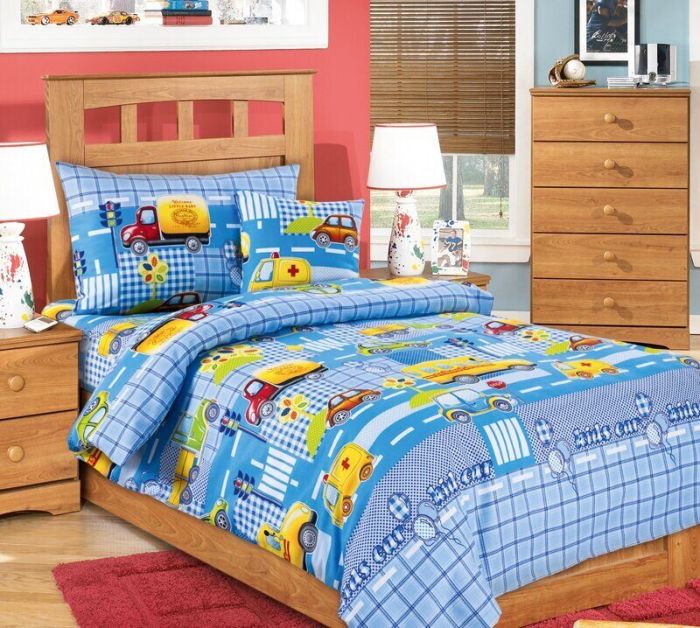 Bedding wholesale calico 1.5sp Children's drawings Cars