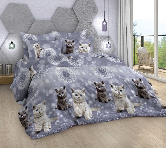 Linen calico bedding Pushok Mil.