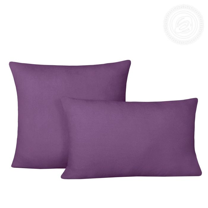 Plum knitted pillowcases