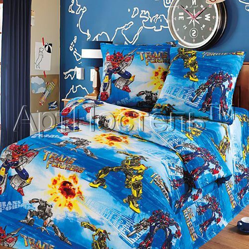 Wholesale calico bed linen 1.5sp Children's drawings Transformers Art