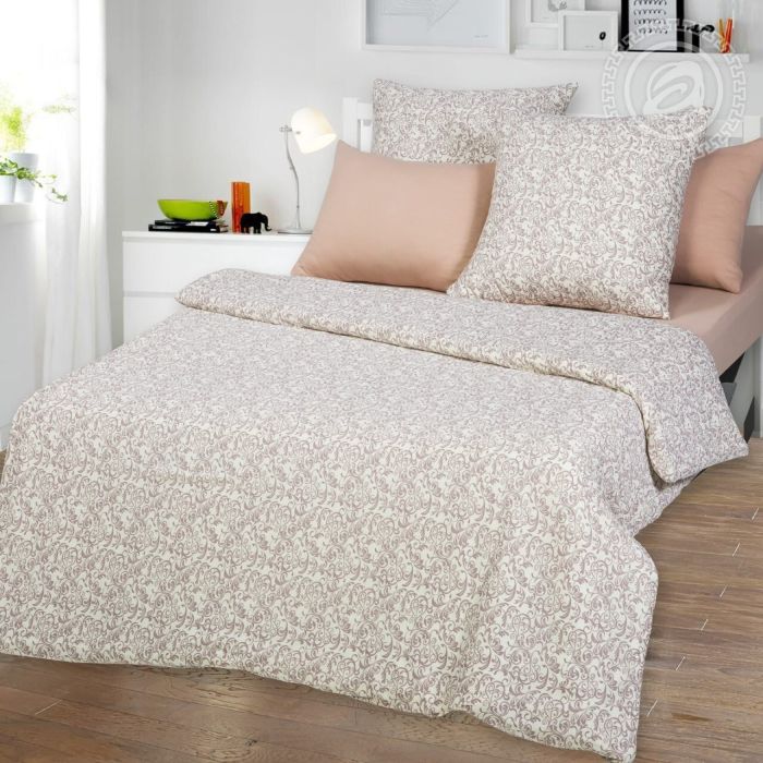 Zippered knitted duvet cover Cappuccino Curl