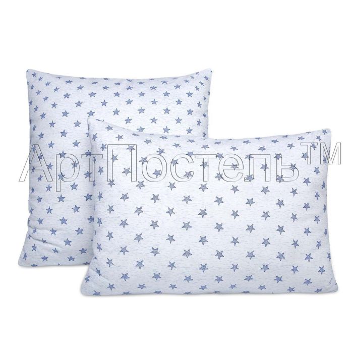 Knitted pillowcases Stars blue